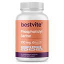BESTVITE Phosphatidylserine 100mg per Capsule (120 Vegetarian Capsules) with Sharp-PS® Green - Patented and Clinically Tested - Stearate Free - Soy Free - Gluten Free - Vegan - Non GMO
