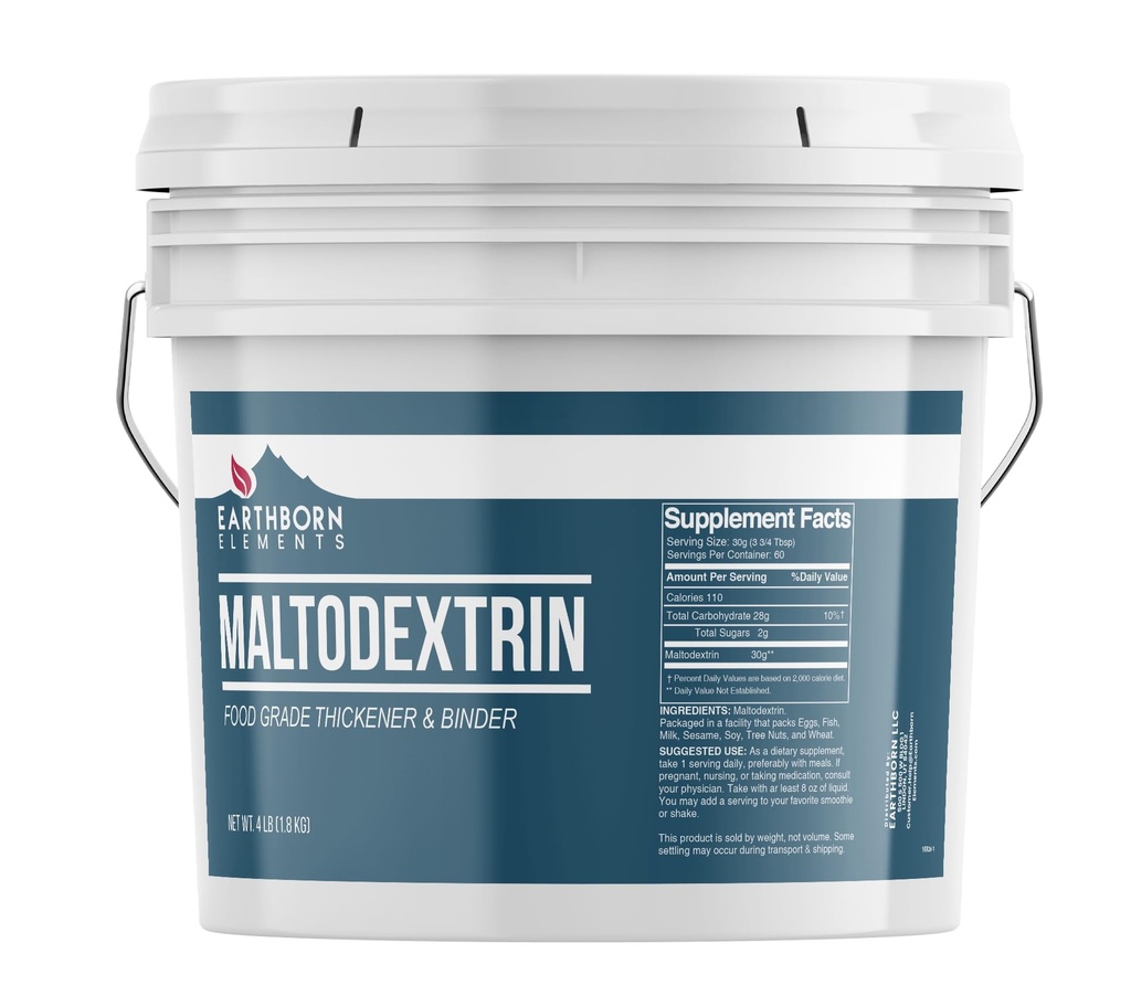 Earthborn Elements Maltodextrin (1 Gallon) Water Soluble, Complex Carbohydrate for Workout Shakes, No Artificial Color or Flavor