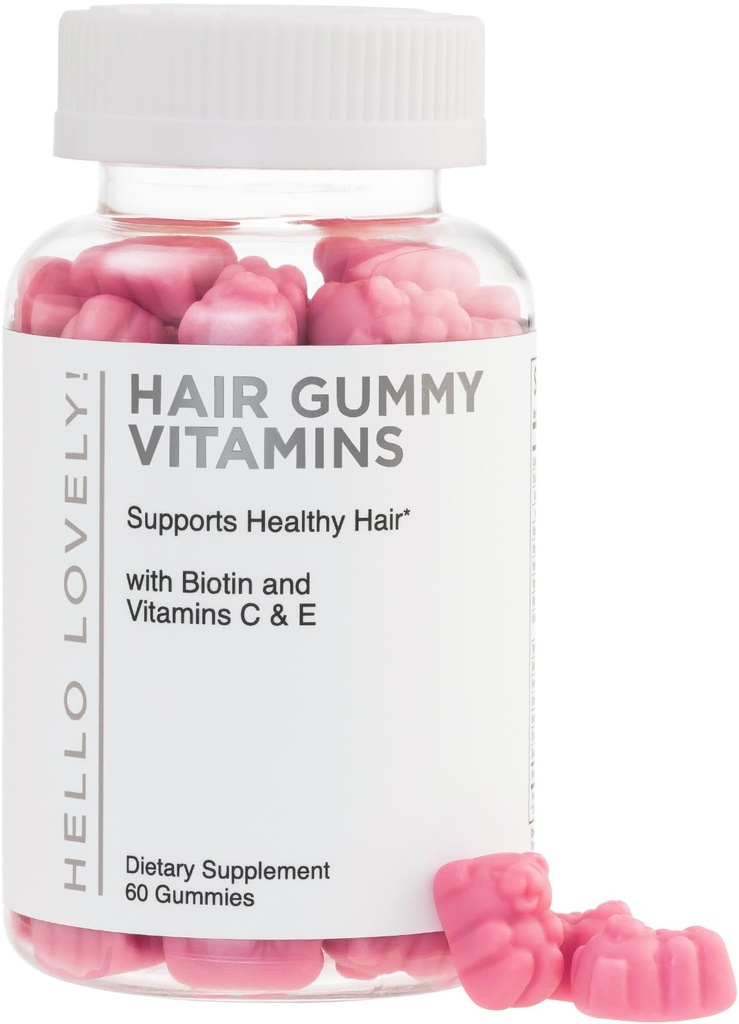 Hair Vitamins Gummies for Hair Growth - Hair, Skin & Nails Beauty Complex with 5000mcg Biotin per Serving - Supports Thicker, Stronger, Radiant-Looking Hair for Women & Men, Berry Flavor - 60 Gummies