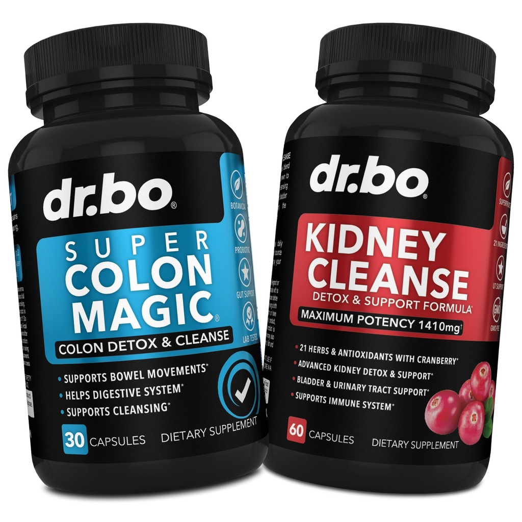 Colon Cleanser Detox & Kidney Cleanse - 15 Day Colon Cleanse Pills Probiotic & Kidney Detox Support Supplement Cranberry - Bowel Movement Supplements for Intestinal Stomach Bloating Gut & Kidneys