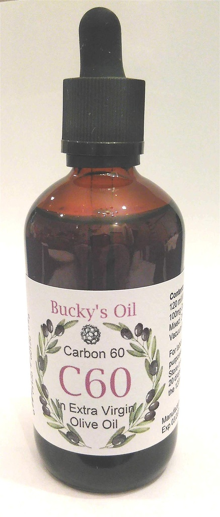 C60-100mg Carbon 60 99.95% in 120ml Extra Virgin Olive Oil EVO.