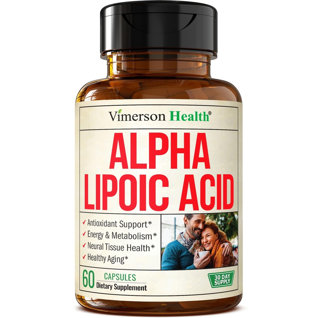 Alpha Lipoic Acid – High Potency 650mg ALA Supplement for Nerve and Brain Health, Antioxidant Support and Healthy Aging Aid – Vegan & Non-GMO – Stronger Than Alpha Lipoic Acid 600mg – 60 Capsules