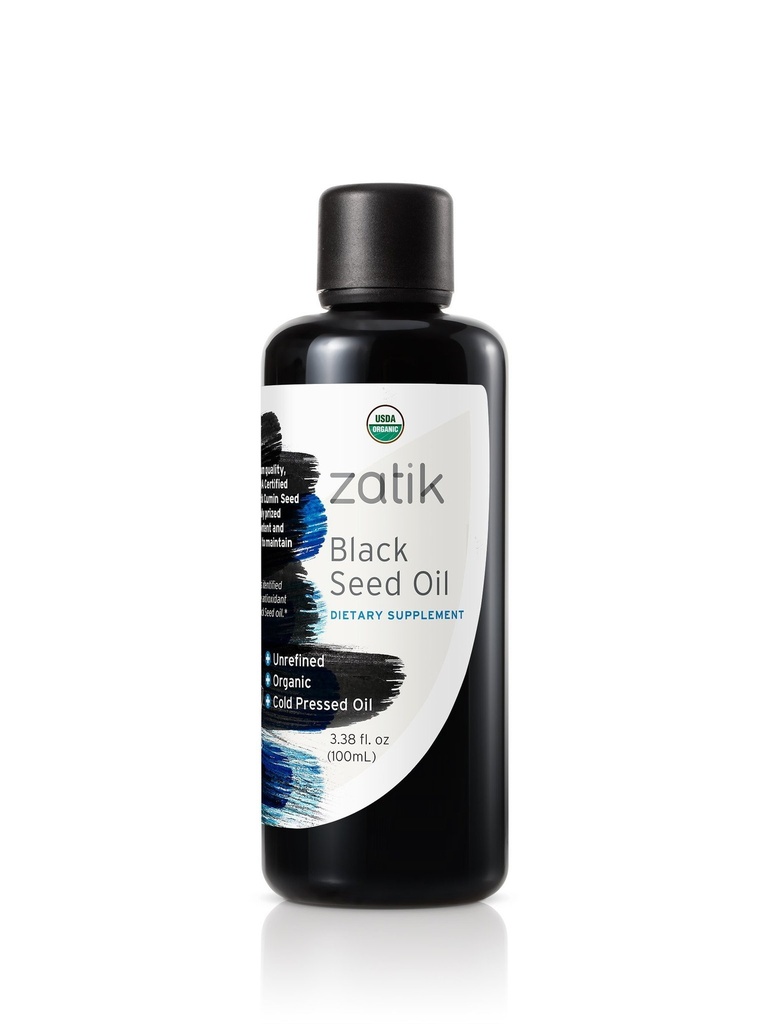 Zatik Naturals - Black Cumin Seed Oil, Unrefined, USDA Organic, Cold-Pressed - Higher EFAs, Natural Immune Booster and All-Natural Defense Mechanism. 3.38 fl oz (100mL)