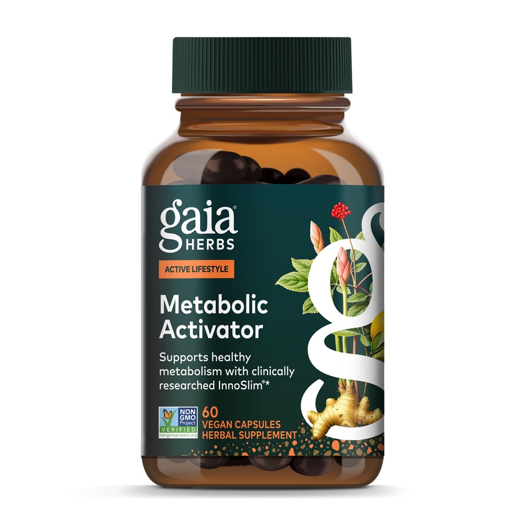 Gaia Herbs Metabolic Activator - AMPK Pathway Support with Clinically Researched Ingredients* - 60 Vegan Capsules (60 Servings)