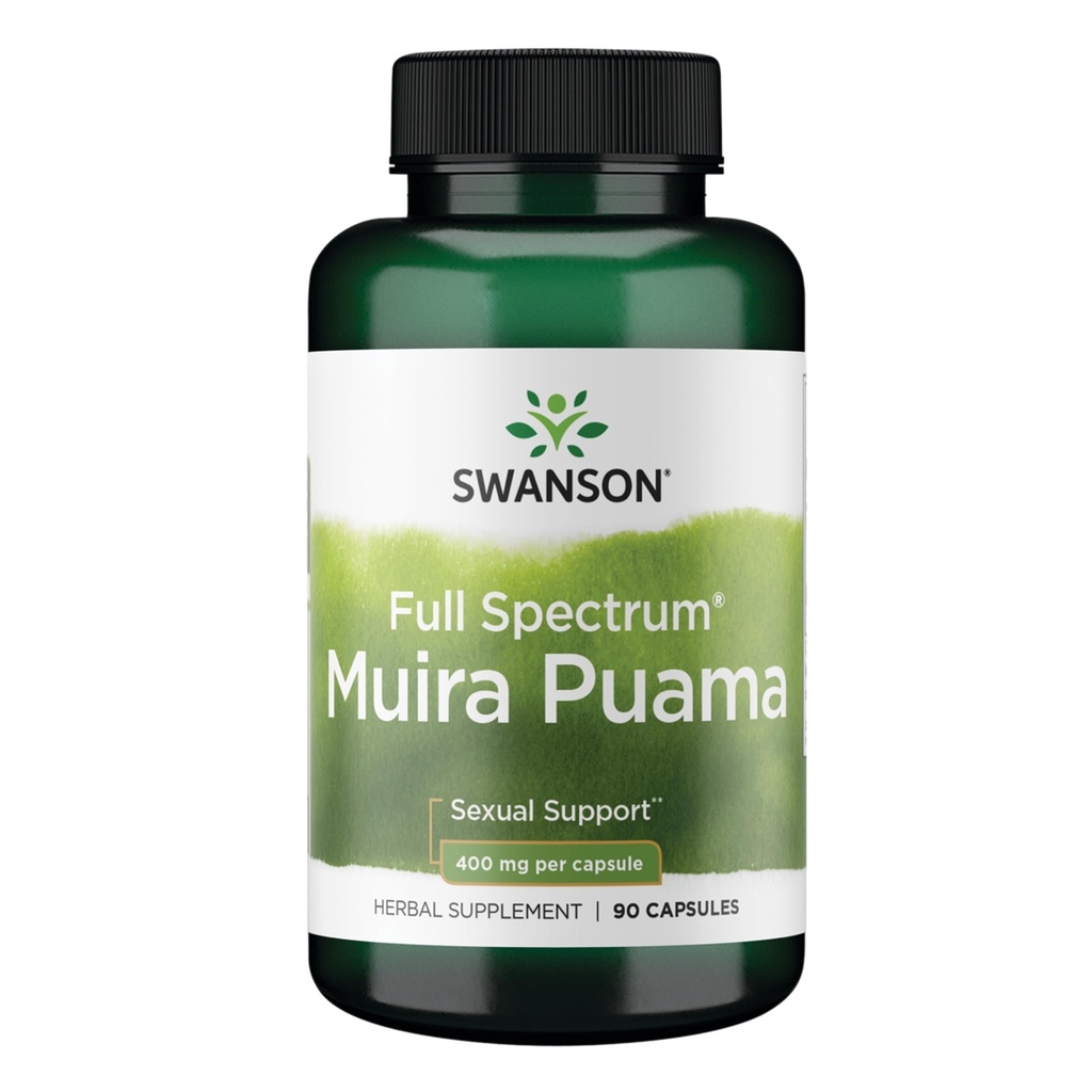 Swanson Muira Puama Root Sexual Health Supplement, 400 mg, 90 Capsules | A Traditional Brazilian Herbal Aphrodisiac, Supports Sexual Virility and Libido for Men and Women, Also Nourishes the Brain