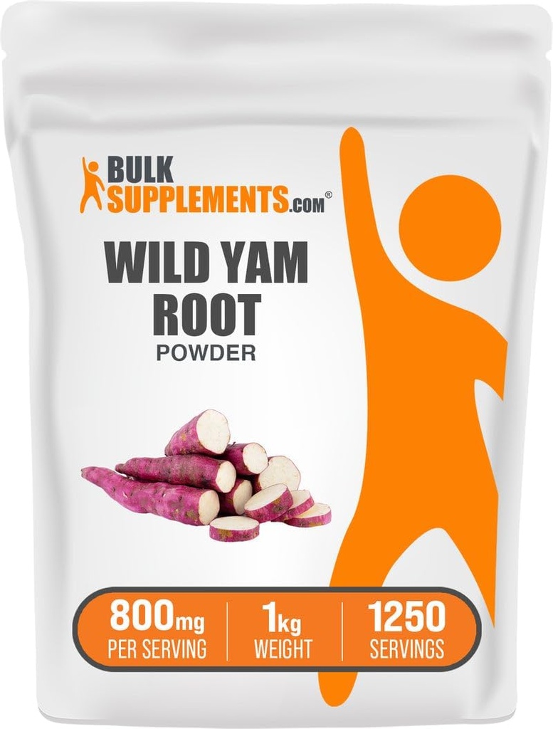 BulkSupplements.com Wild Yam Powder - Nutritional Supplement, Wild Yam Supplement - Gluten Free, 800mg per Serving, 1kg (2.2 lbs) (Pack of 1)