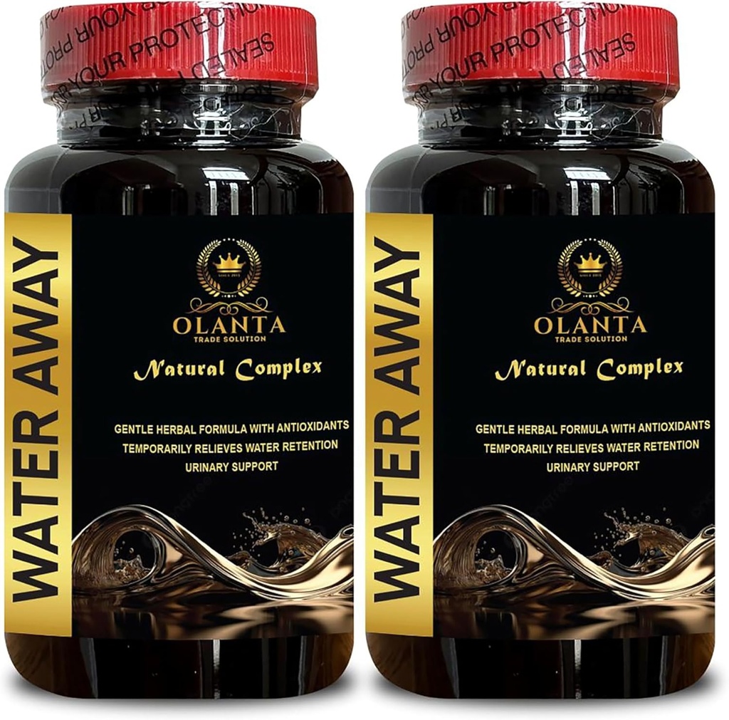 Water Away Supplement - Natural Water Away Pills, Herbal Water Relief Diuretic Pills, Natural Diuretics for Water Retention, Water Flush - 2 Bottle 120 Capsules