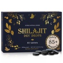 Pure Shilajit Resin Dry Drops - High Potency, Grade A, 100% Pure with Fulvic Acid & 85+ Trace Minerals for Better Energy Metabolism & Immune Support | 60 Easy-to-Take Tablets for Men & Women