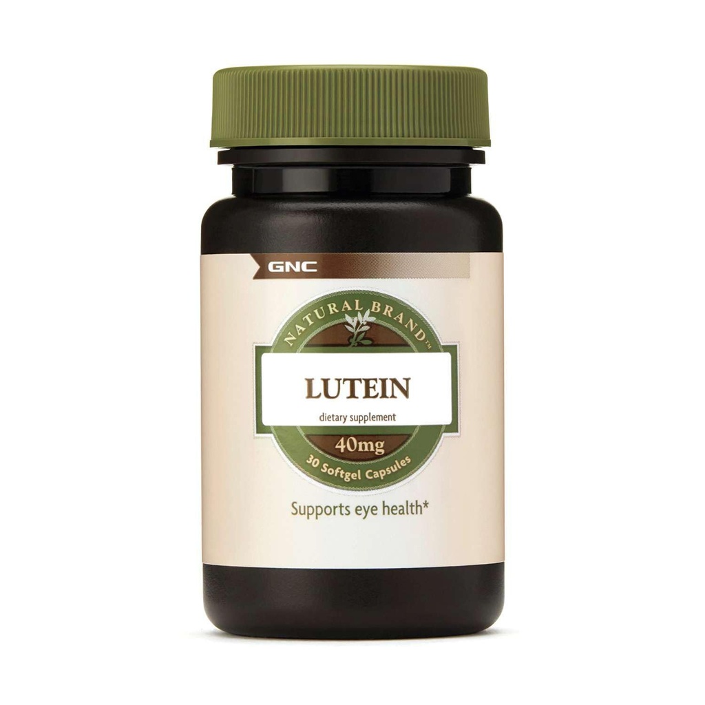 GNC Natural Brand Lutein 40mg, Supports Eye Health, 30 Softgels