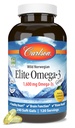 Carlson Elite Omega-3 Gems, 1600 mg Omega-3 with EPA & DHA, Lemon Flavor, 240 Softgels – Wild-Caught Norwegian Fish Oil, Sustainably Sourced