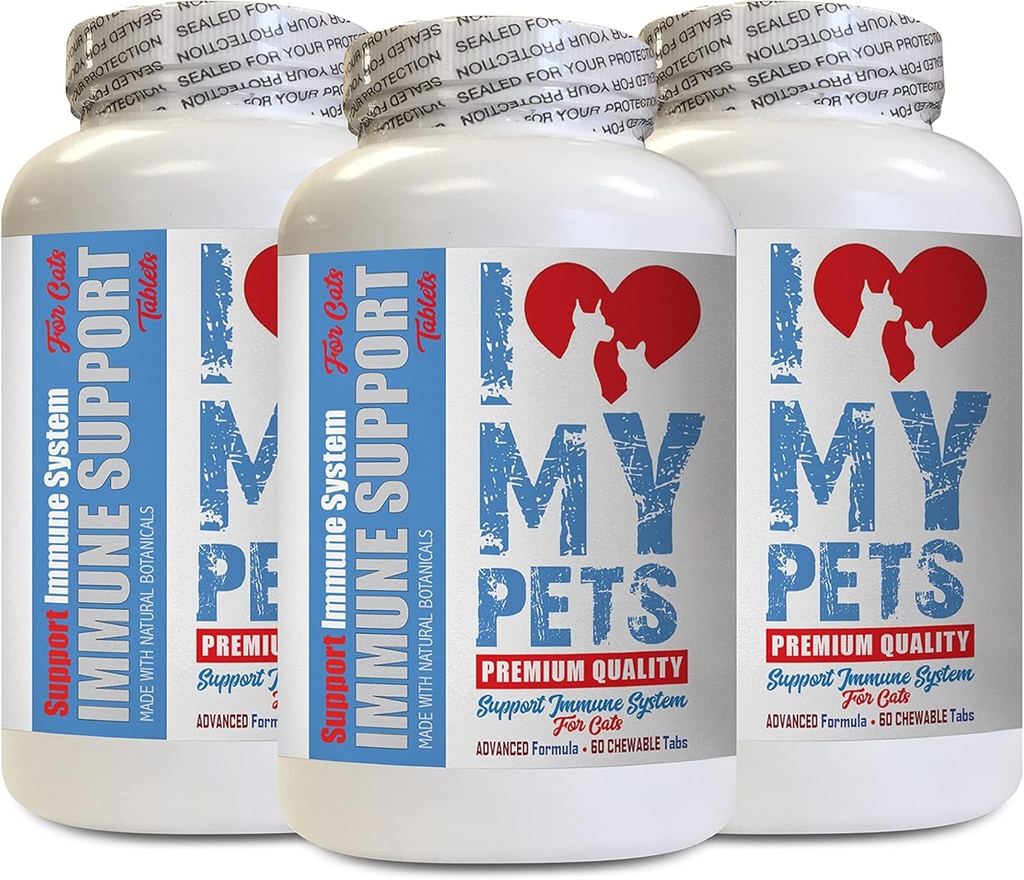 I LOVE MY PETS LLC Liver Supplement for Cats - CAT Immune Support - Booster - Healthy Supplement - cat Mushroom Supplement - 180 Treats (3 Bottles)