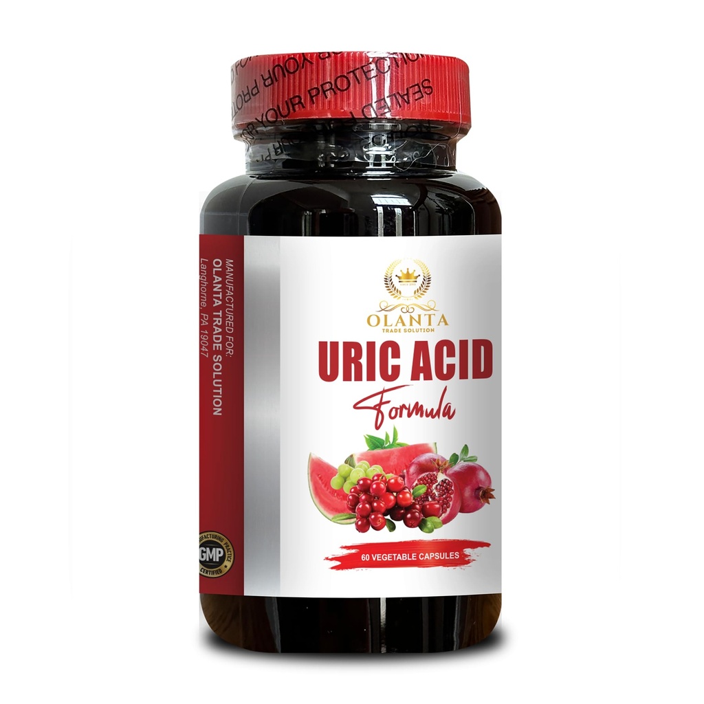 URIC Acid Formula - Premium uric Acid Support Supplement, Pomegranate and Turmeric Team Up to Tackle High Uric Acid Levels - 1 Bottle 60 Capsules