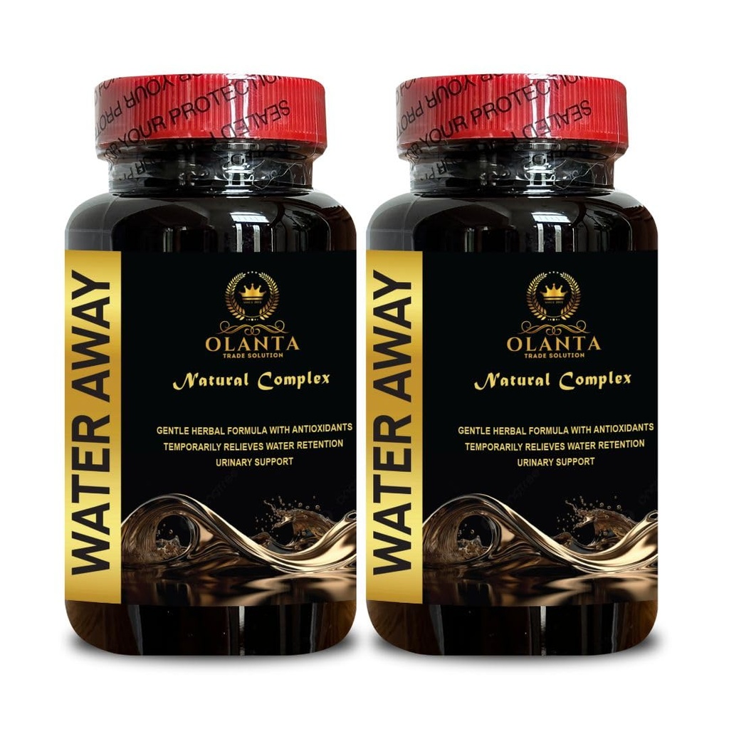 Generic Water Loss Pills for Both - Water Away - Fast Acting Water Away Pills for Women and Men, Fast Acting Bloating Relief, Water Retention and Flushing, Water Pills Caffeine Free - 2 Bottles