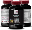 Supportive Blend - RESVERATROL COMLEX - Antioxidant Shield, Daily Energy, Berry Benefits, Natural Boost, Raspberries Balance, Pomegranate Energy, Active Lifestyle, Flavorful Energy 1 Bottle 60 Caps