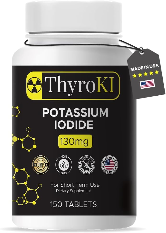 Premium Potassium Iodide Tablets 130 mg – Thyroid Support & Respiratory Health – YODO Naciente KI Pills | Fast-Dissolving Emergency Survival Iodine Supplement | Non-GMO | 150 Tablets | Made in USA