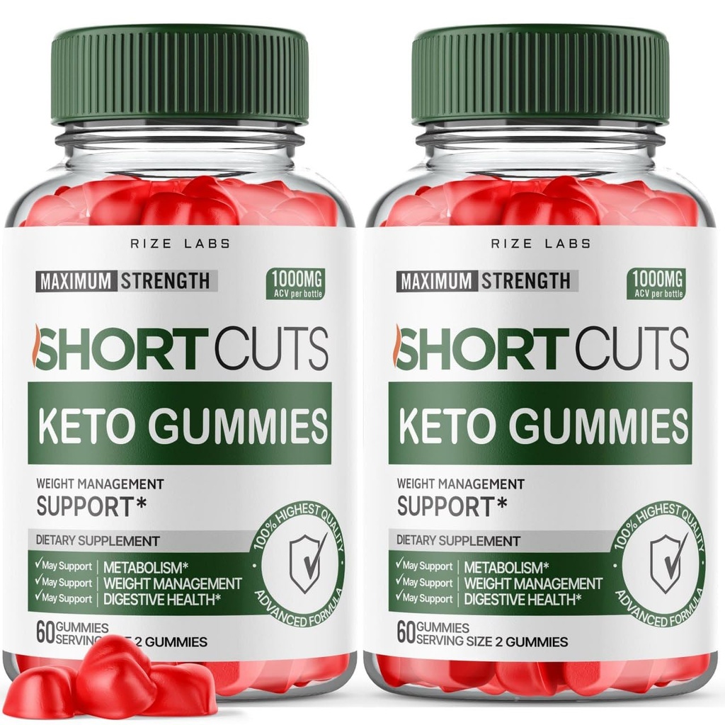 rize labs Shortcuts Keto Gummies, Shortcuts Keto for Advanced Weight Loss, Shortcuts Keto ACV Supplement for Energy and Metabolism, Short Cuts Gomitas Review (120 Gummies) (Pack of 2)
