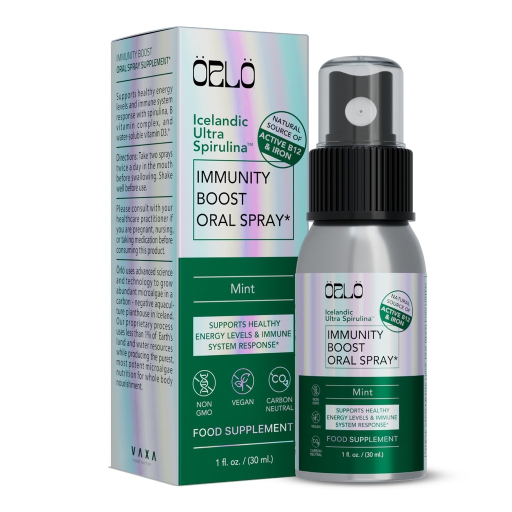 Orlo Immunity Boost Multivitamin for Adults with VIT B12 & B Vitamin Complex, Vegan Vitamin D3 & Icelandic Ultra Spirulina – Fast-Absorbing Immune & Energy Support, Mint Flavour, 60 Servings
