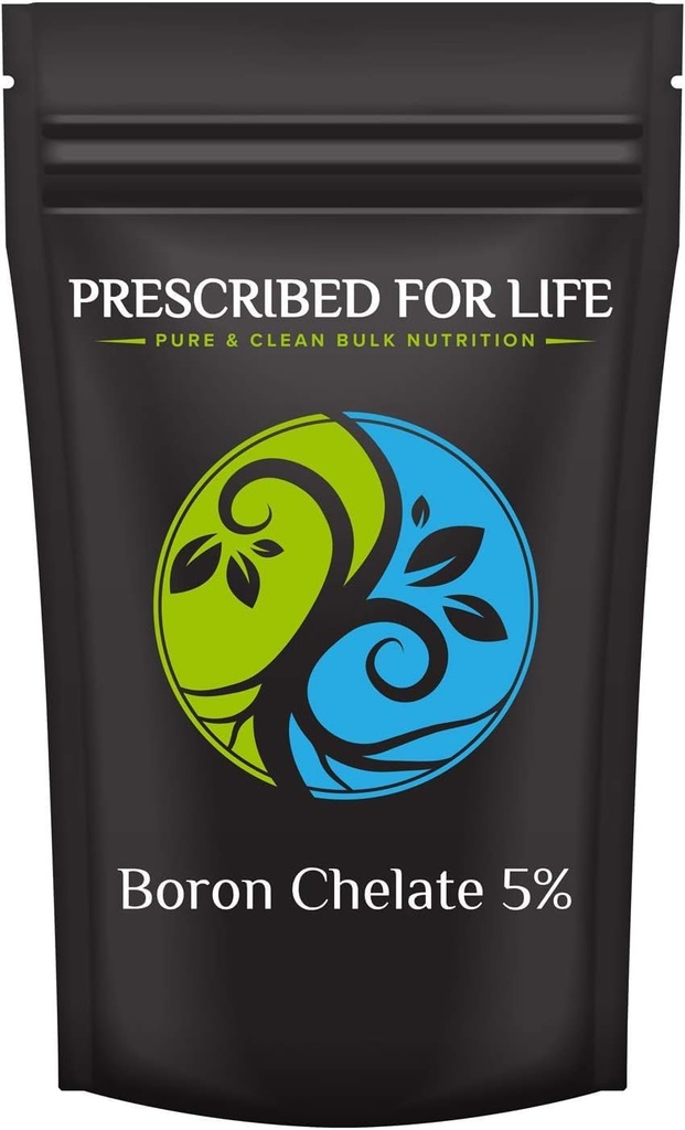 Prescribed for Life Boron Chelate 5% Powder, Natural Boron Supplement for Men and Women, Gluten Free, Vegan, Non GMO (340g)