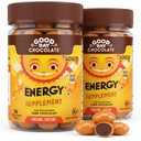 Good Day Chocolate Energy Supplements for Adults [2 Pack] Fair Trade Caffeine Chocolate with B-Vitamins, Green Tea Extracts and 20 mg Caffeine Per Piece - Energy Booster for Women and Men