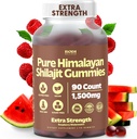 Pure Himalayan Shilajit Gummies 1500mg - 90 Vegan, Sugar-Free Gummies with 85+ Trace Minerals & Fulvic Acid, Non-GMO Shilajit Supplement for Men & Women