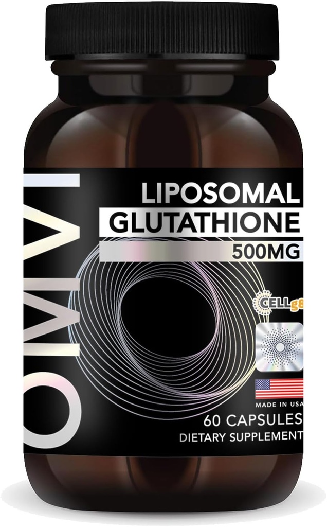 OMVI Formulas, Liposomal Glutathione Capsules, Superior Absorption, Powerful Antioxidant, Liver Detox, Immune Enhancer, Antioxidant Supplement for Energy, Brain, Skin, Liver Health (500mg, 60Capsules)