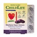 CHILDLIFE ESSENTIALS Elderberry Super-Immune SoftChew Gummies for Kids - Immune Support with Vitamin C & Vitamin D3, Elderberry Immune Supplement for Babies, Toddlers & Children - Berry, 27 Softchews