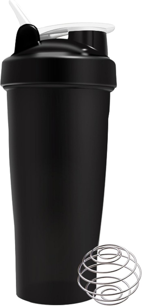 Protein Shaker Bottle for Gym - Pre Workout Protein Drink Shaker Cup 20 Fl oz, Dishwasher Safe, BPA & Phthalate free Shaker Bottle Blender, Gym Shaker for Protein Shake - Black or White (Random Color)