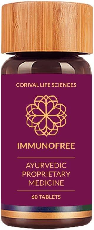 Biogetica Immunofree Herbal Supplement for Immune Support - Natural Potent Blend of Tulsi, Kalmegh, Yashtimadhu & Giloy for Immune Boost - 100% Vegan - 60 Tablets