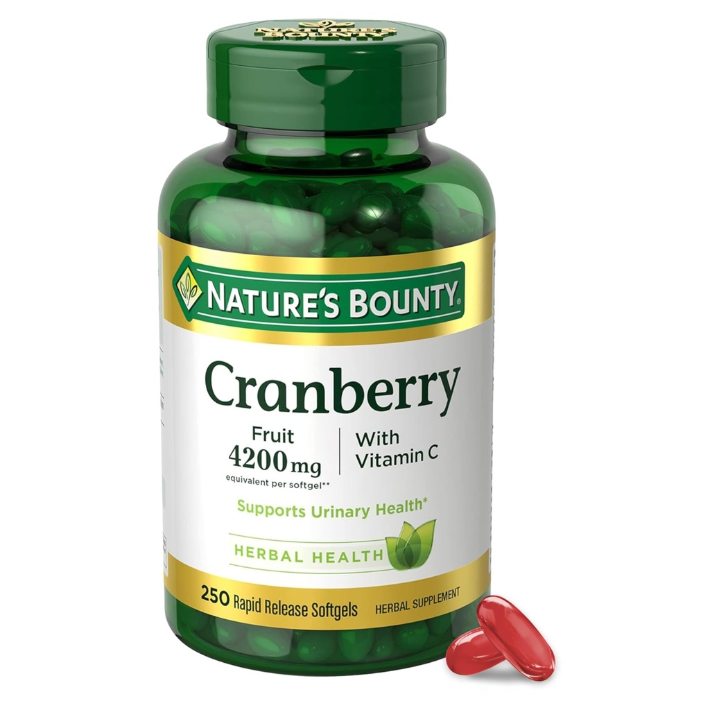 Nature's Bounty Cranberry Pills for Women Urinary Tract Health, 250 Count