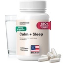 Nourished Natural Health Calm + Sleep – Relaxation & Melatonin-Free Sleep Supplement for Women, Cortisol Support with Ashwagandha, L-Theanine, Magnesium & Valerian Root – Vegan & Non-GMO – 60 Capsules