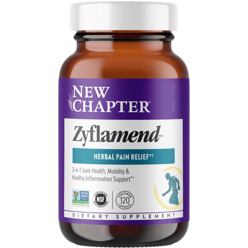 New Chapter Zyflamend™ Joint Supplement & Herbal Pain Relief – 10-in-1 Superfood Blend with Turmeric, Ginger & Green Tea - for Healthy Inflammation Response, Mobility & Flexibility, 120 Capsules