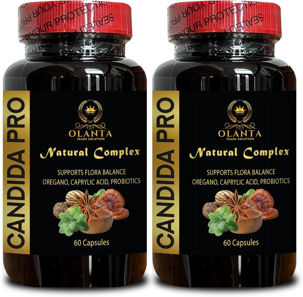 Candida Support Supplement - Natural Ingredients, Herbal Wormwood Black Walnut Complex, Joint Support, Comprehensive Formula, Immunity - 2 Bottles 120 Capsules