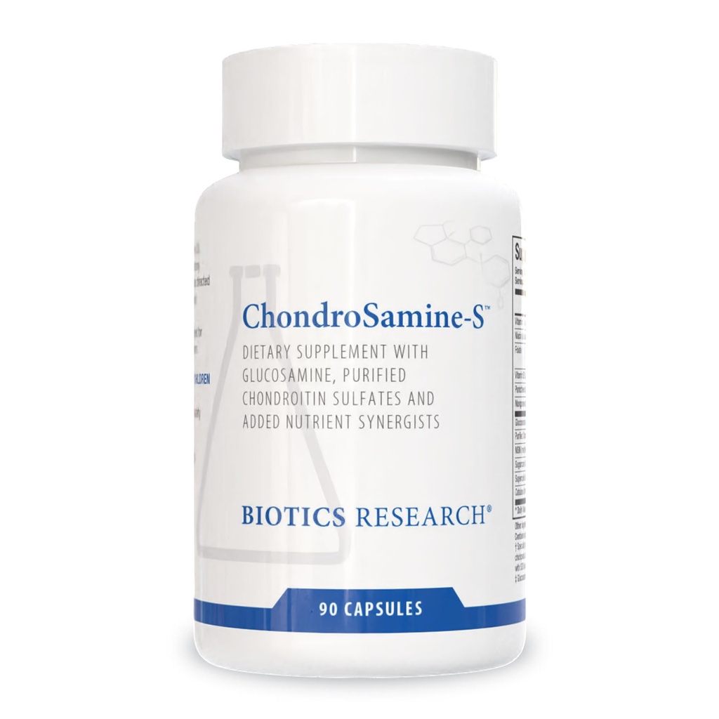 Biotics Research ChondroSamine S Comprehensive Joint and Connective Tissue Support, 600 Elemental Glucosamine, MSM, Vitamin C, Manganese, Niacin, Pantothenic Acid, Folate, B12, SOD, Catalase 90 Caps