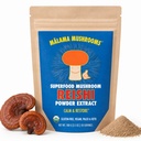 Malama Organic Reishi Mushroom Powder, Pure Fruiting Body Extract, Adaptogenic Superfood for Immune Support and Wellness, 100 Servings
