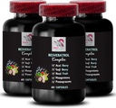 Berry Benefits - RESVERATROL COMLEX - Daily Support, Acai Berry Energy, Goji Berry Power, Grape Skin Boost, Hydration Factor, Elderberry Strength, Nutritional Support 3 Bottles 180 Capsules