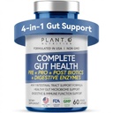 4-in-1 Gut Health Support – Prebiotics + Probiotics + Postbiotics + Digestive Enzymes – DE111 Spore Probiotic for Digestive Support & Bloating – Non-GMO, Made in USA – 60 Veggie Capsules