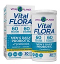 Vital Planet - Vital Flora Probiotics for Men, 60 Billion CFU, 60 Diverse Strains, 7 Organic Prebiotics, Men’s Daily Shelf Stable Probiotic for Immune Support, Gas Relief, Digestive Health 30 Capsules