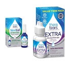 TheraTears Extra Dry Eye Therapy Lubricating Eye Drops for Dry Eyes, 0.5 fl oz Bottle, 2 Count & SteriLid Eyelid Cleanser and Face Wash, for irritated eyes, 2 fl oz Spray
