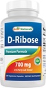 Best Naturals D-Ribose 700mg 180 Vcaps - Natural ATP Energy Production - Manufactured in a USA Based GMP Certified Facility and Third Party Tested for Purity. Guaranteed!!