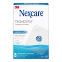 Nexcare Tegaderm Waterproof Transparent Dressing, Dirtproof, Germproof, Provides Protection To Minor Burns, Scrapes, Cuts, Blisters And Abrasions, 2.375 x 2.75 in, 8 Count