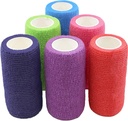 Ever Ready First Aid Self Adherent Cohesive Bandages 4" x 5 Yards - 18 Count, Rainbow Colors