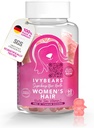 IvyBears Women’s Hair Vitamin Gummies with Complex Biotin, Collagen, Folic Acid, Vitamin B7, and Keratin for Hair, Skin & Nails - Vegan Hair Growth & 100% Vitamin Boost - 60 Count, 1 Month Supply