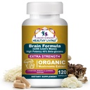 Brain Supplements for Memory and Focus - 1,500mg Brain Health Mushroom Supplement for Adults & Seniors - High Potency 40% Beta-Glucans for Immune Support & Vitamins, 120 Capsules