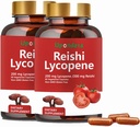 Lycopene Capsules, Natural Lycopene 200mg with Organic Reishi Mushroom 200mg Supplement for Prostate Health and Immune Support - Gluten-Free, Non-GMO, 60 Capsules (2 Pack)
