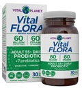 Vital Planet - Vital Flora Adults Over 50 Daily Probiotic 60 Billion CFU, 60 Diverse Strains, 7 Organic Prebiotics, Immune Support, Gas, Digestive Health Probiotics for Women and Men, 30 Capsules