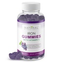 Iron Gummies with Vitamin C for Adults & Kids - Chewable Iron Supplement for Iron Deficiency Anemia, Red Blood Cell Support, Energy, Immune Function, Brain Health, Max Absorption, Grape Flavor, Vegan
