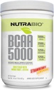 NutraBio BCAA 5000 Powder - Fermented Branched Chain Amino Acids for Muscle Growth & Recovery - Natural Flavors, Sweeteners, and Coloring, Vegan, Gluten Free - Strawberry Lemonade, 60 Servings