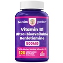 Vitamin B1, 500mg, Ultra-bioavailable Fat & Water Soluble Vitamin B1, Non-GMO, Gluten Free,120 Vegetarian Capsules