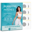 100PCS Berberine Patches, Natural Plant-Derived Wellness Patches with Berberine HCI, L-Glutamine, Garcinia Cambogia & Ceylon Cinnamon Extract, Vegan Cruelty-Free Body Balance Support, 100 Days Supply