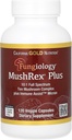 California Gold Nutrition Fungiology, MushRex Plus, Full-Spectrum Ten Mushroom Complex with Agaricus, Chaga, Cordyceps, and Lion's Mane, 120 Plantcaps